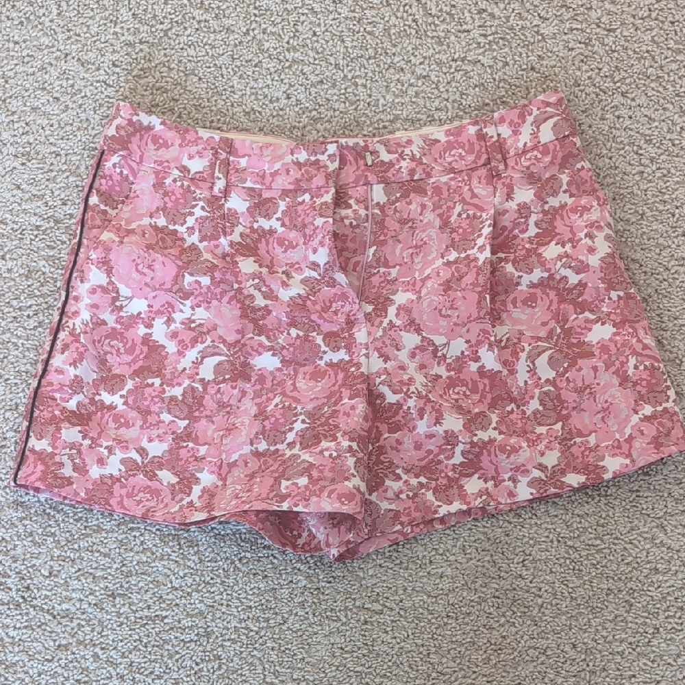 Sportmax Pink Floral High Waist Shorts
